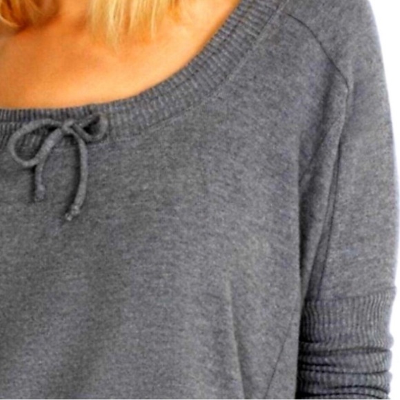 Johnny Was Calme Tunnel Neck Drawstring Crop Sweater in Grey size Small NWT - Picture 2 of 14